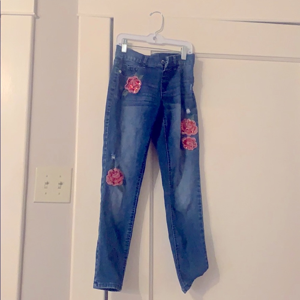 Justice floral jeans